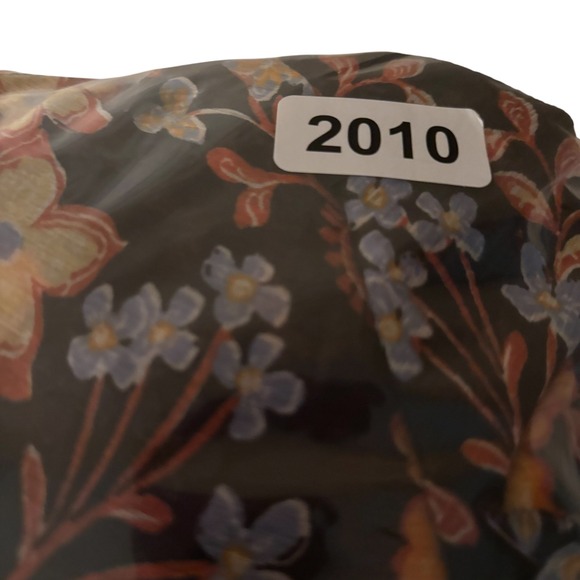 Old Navy Black Floral Print‎ Smocked Waist Peplum Blouse Top XL flowy boho - Picture 11 of 11